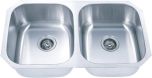 50/50 Undermount Stainless Steel Kitchen Sink, with Two Equal Bowls